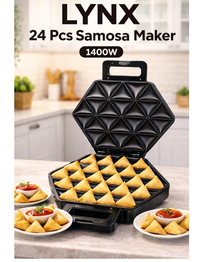 LYNX Electric Samosa Maker 24pcs Non-Stick Plate Thermostatic Control Dual Indicator Lights 1400W Fast Heating Snack Maker 220-240V – LY-SM-4079 - Image 1